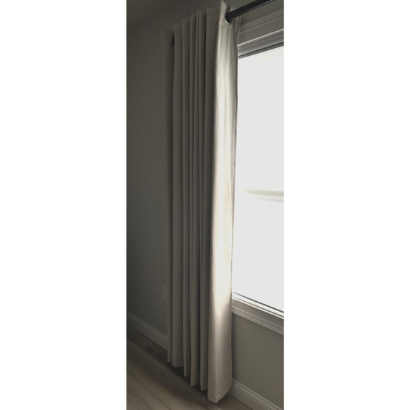 ARCHAEO PEARL LINEN BLEND GROMMET TOP BLACKOUT CURTAINS 4 PANELS 52X84 IN - Picture 3 of 7